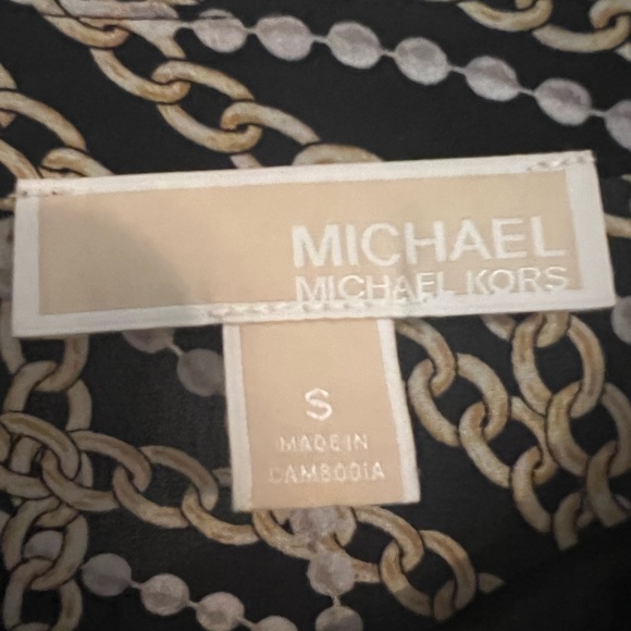 Michael Michael Kors Women’s Sheer Button Down Top SzS  Chain Pearl Print - Picture 4 of 14